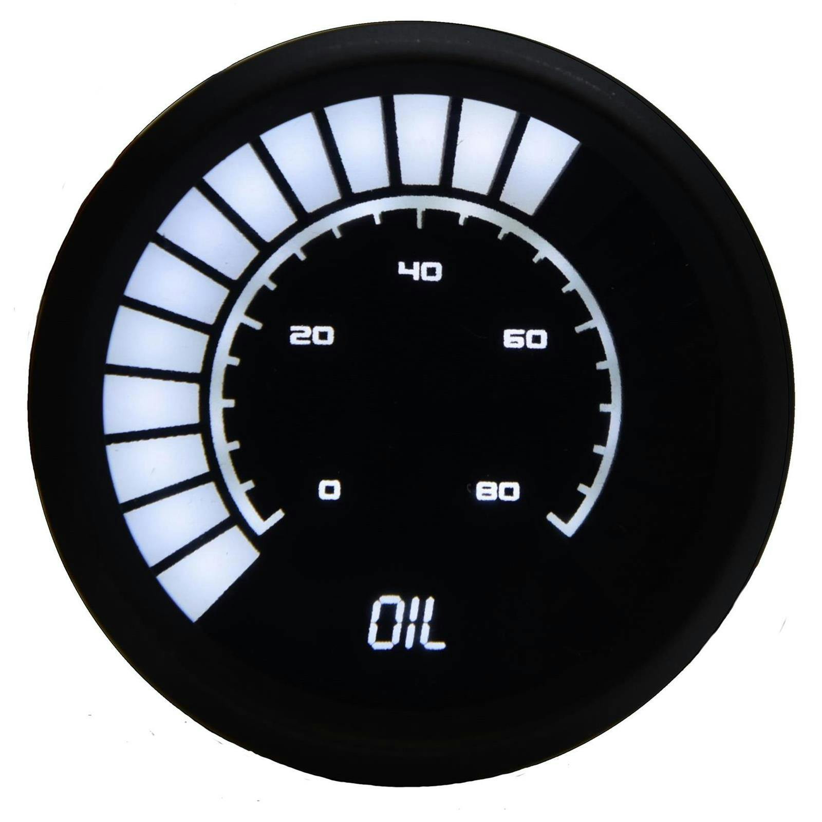 Intellitronix B9114W Barg Oil Pressure Gauge, White