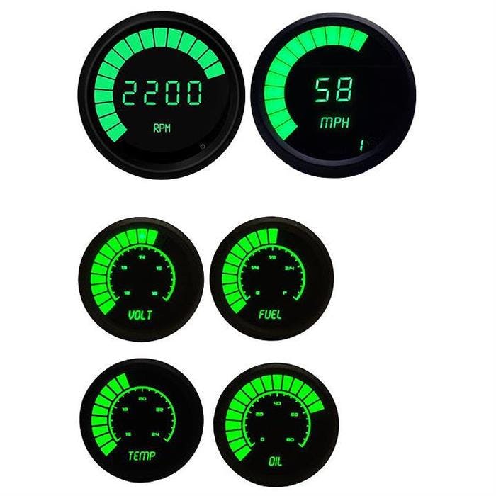 Intellitronix B9999G LED Multi-Gauge Set, Green