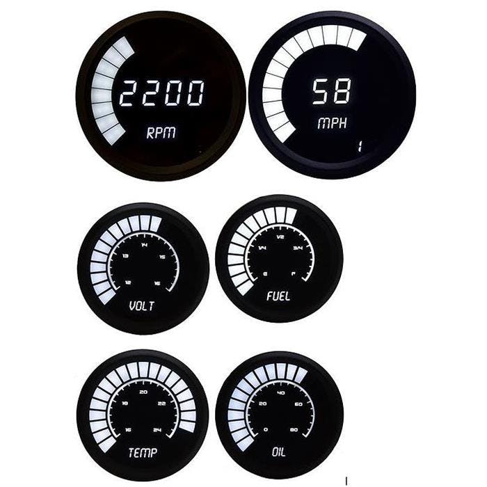 Intellitronix B9999W LED Multi-Gauge Set, White