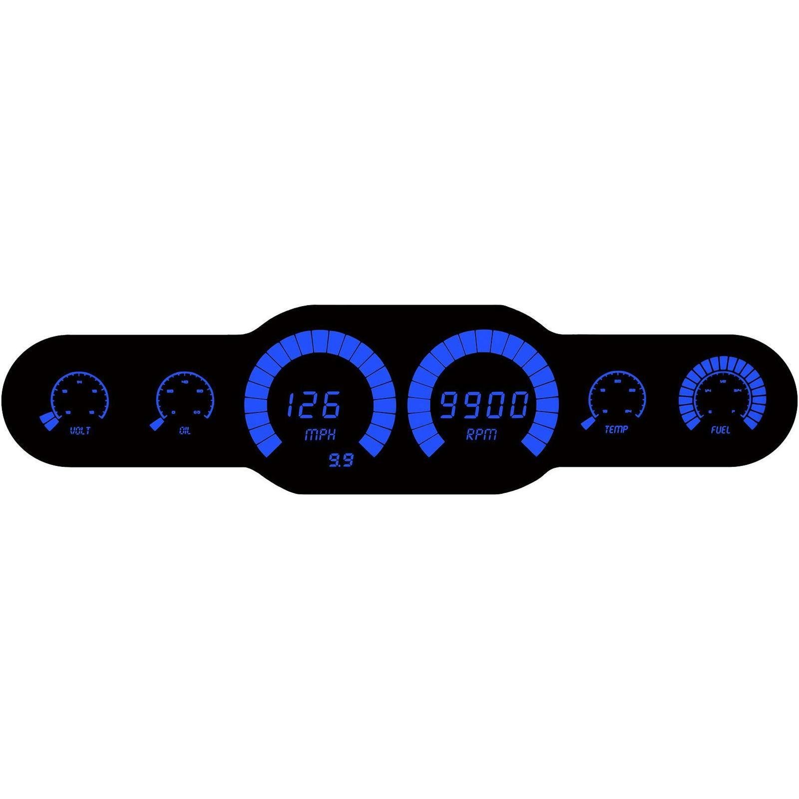 Intellitronix BG10002B Bargrph 6 Gauge Panel Kit, Blue