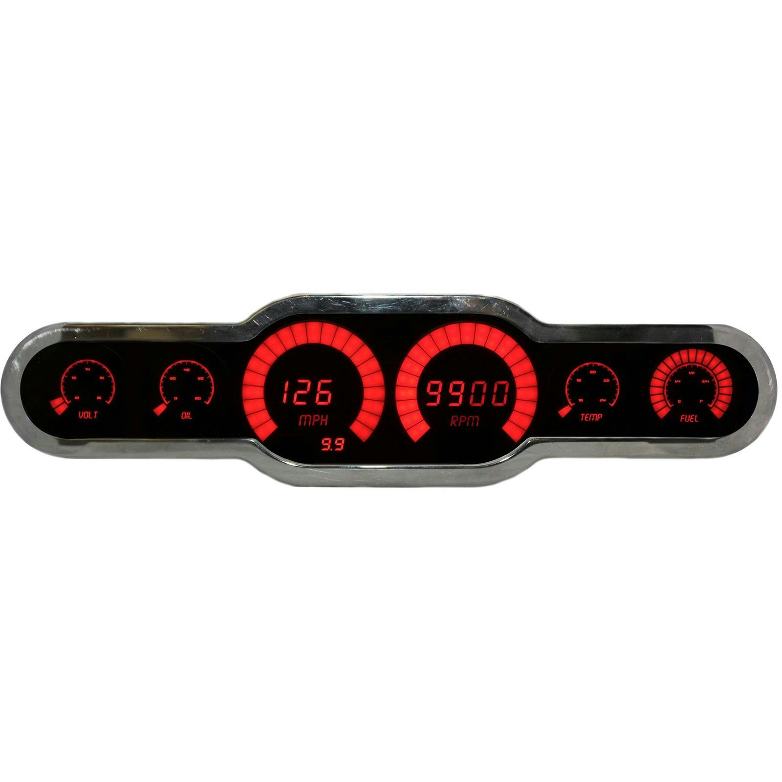 Intellitronix BG10002RC Bargraph 6 Gauge Panel Kit, Red