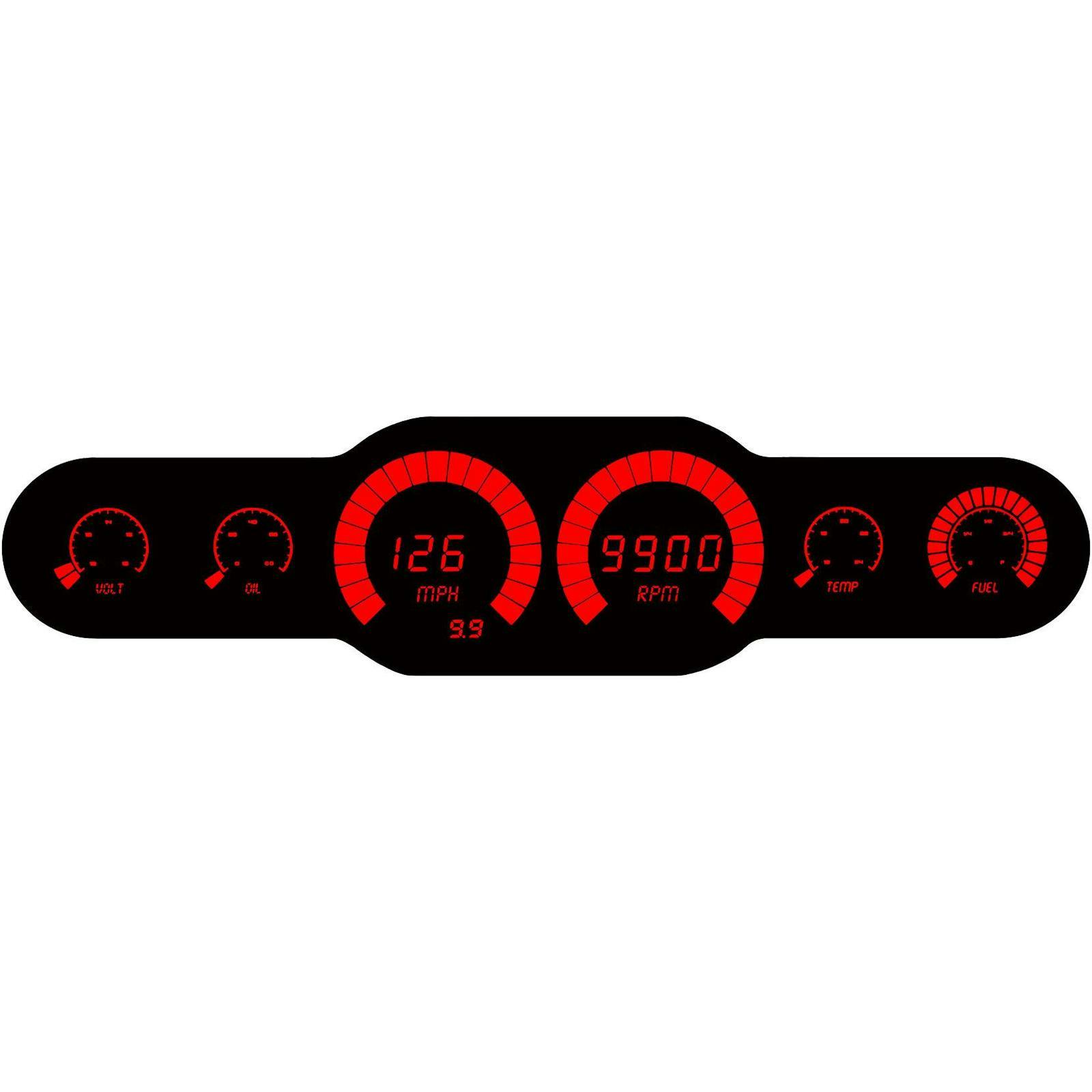 Intellitronix BG10002R Bargraph 6 Gauge Panel Kit, Red