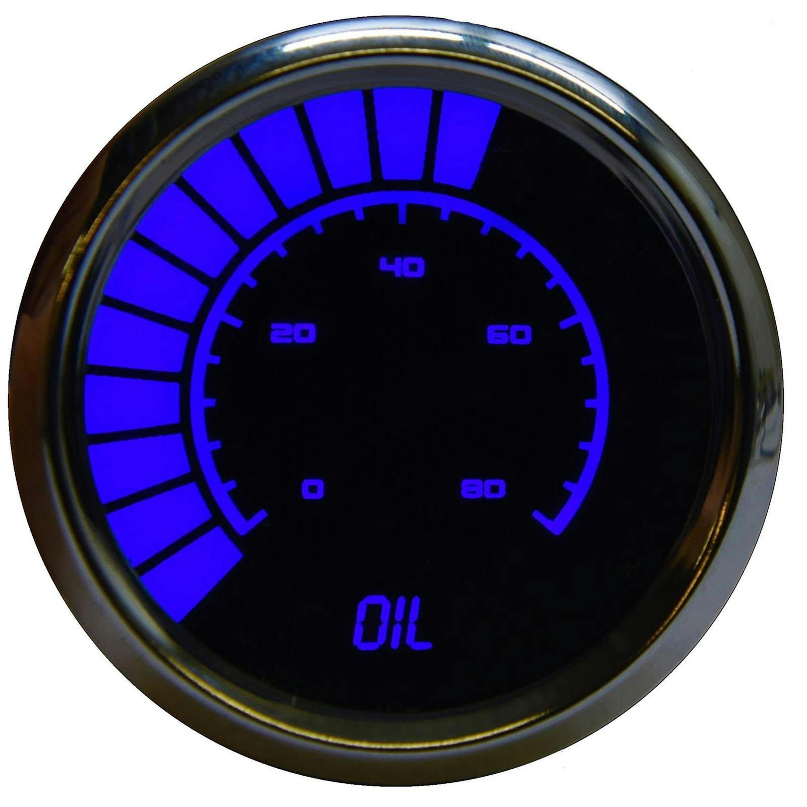 Intellitronix BS9114B Barg Oil Pressure Gauge, Blue