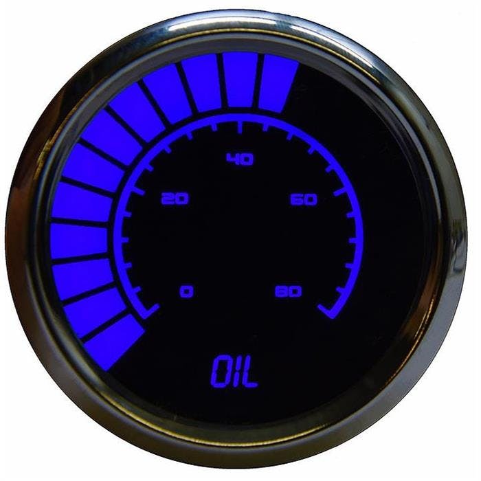 Intellitronix BS9114B Barg Oil Pressure Gauge, Blue