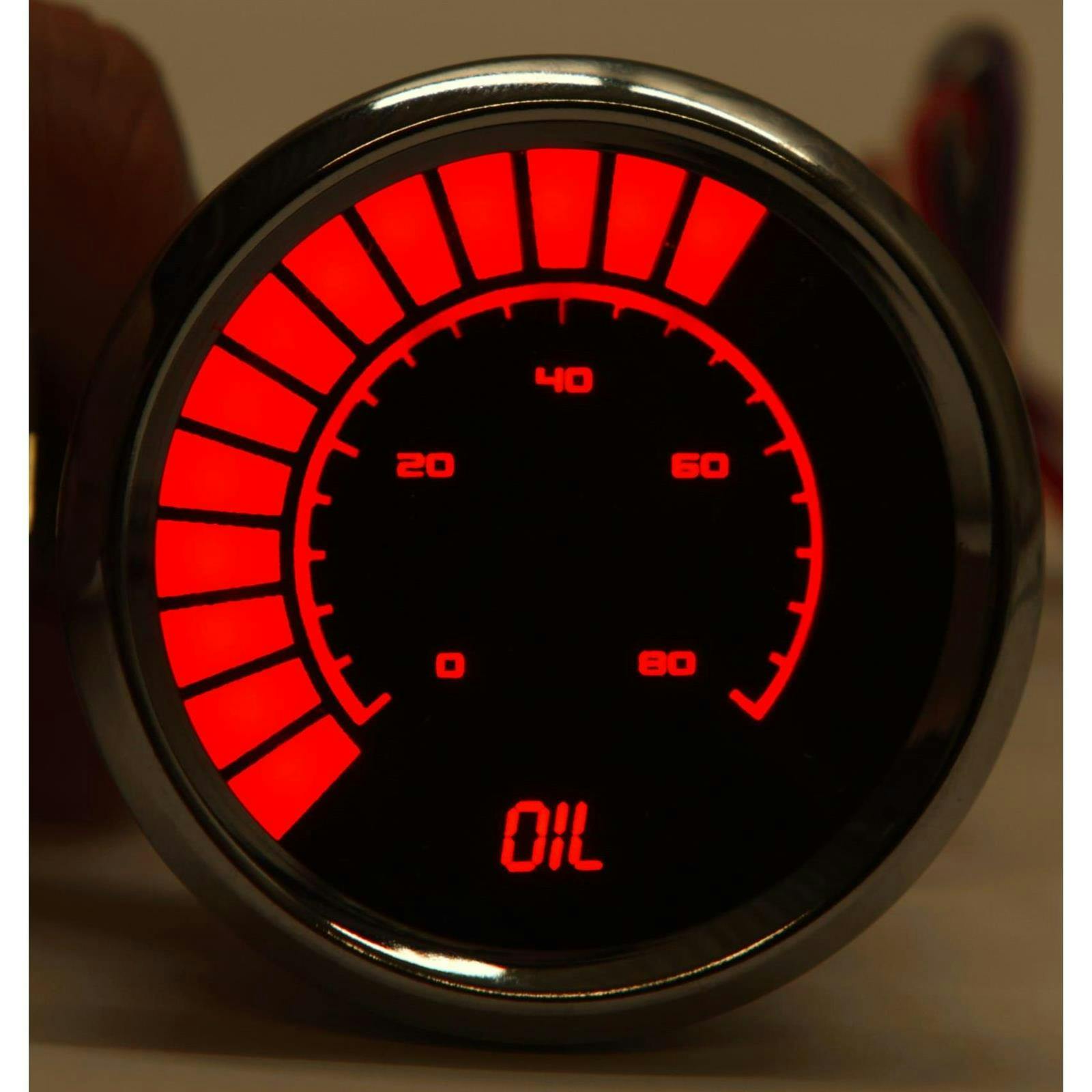 Intellitronix BS9114R Barg Oil Pressure Gauge, Red