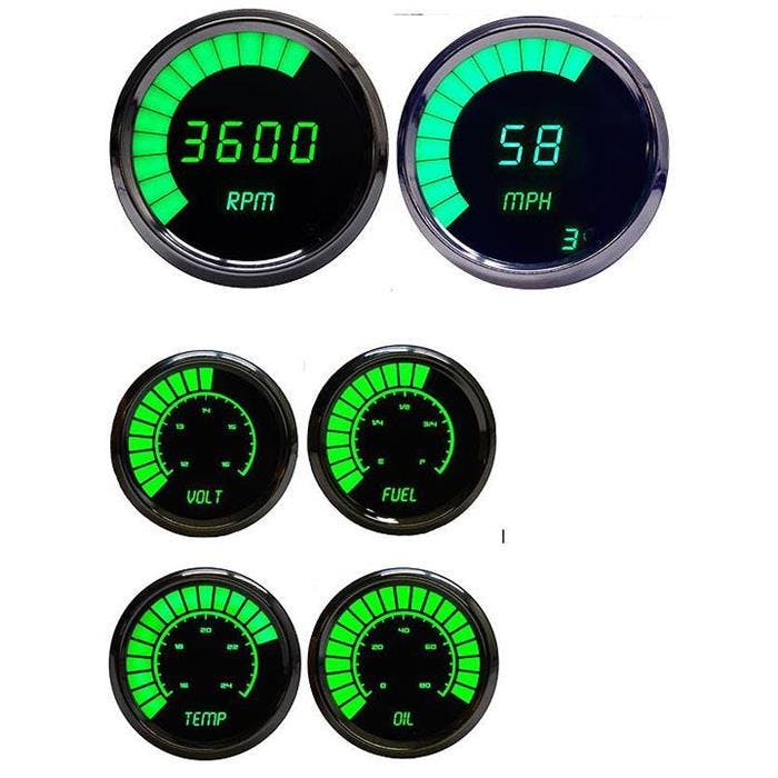 Intellitronix BS9999G LED Multi-Gauge Set, Green