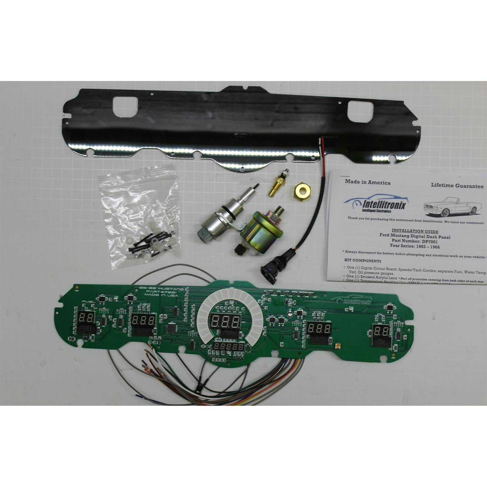 Intellitronix DP7001G Replacement Panel 65-66 Mustang, Green