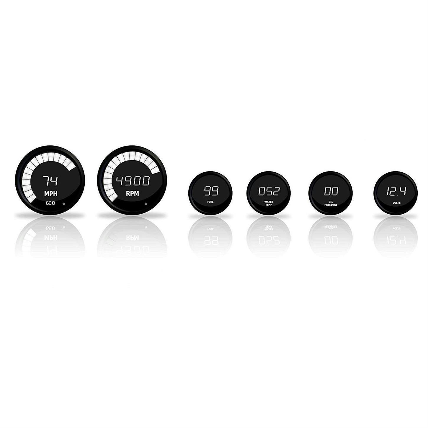 Intellitronix M9999W LED Multi-Gauge Set, White