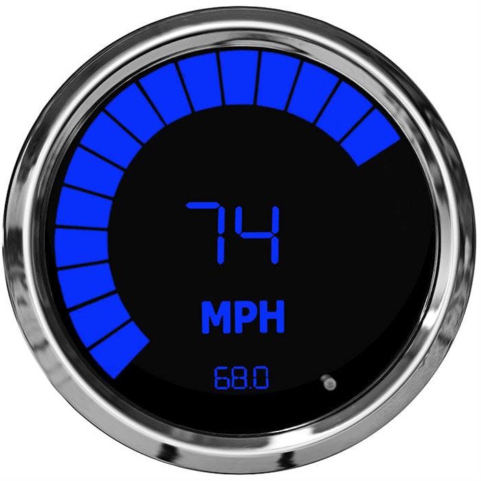 Intellitronix MS9250B LED Digital/Bar Tachometer, Blue