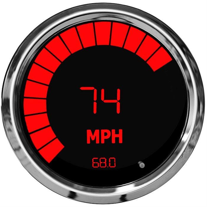 Intellitronix MS9250R LED Digital/Bar Tachometer, Red