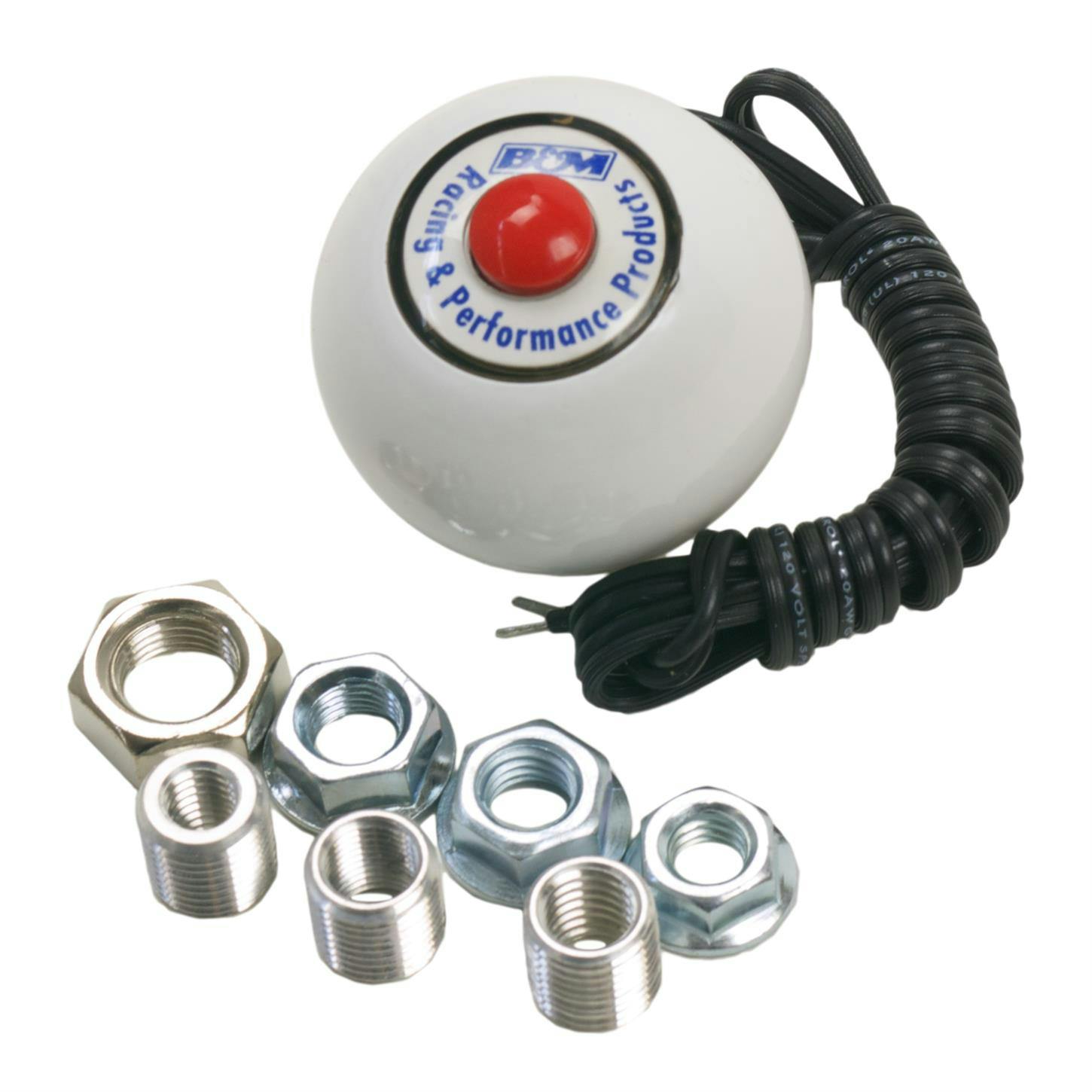 B&M 46112 Shifter Knob - White with 12V Red Button Switch