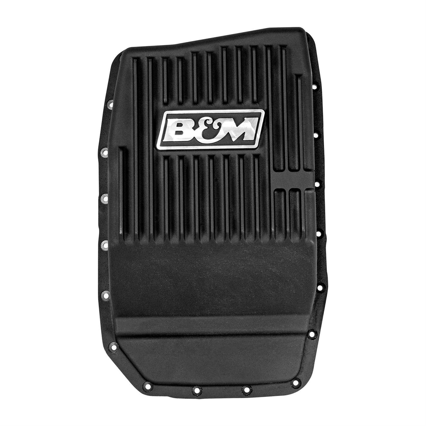 B&M 70394 Cast Alum Trans Pan for Ford 6R80, Black Anodized