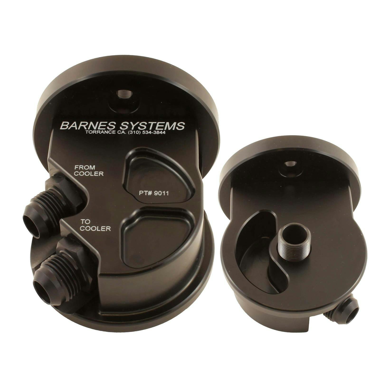 Barnes Systems 9011-10 SBC Oil Cooler Adapter, 90 Degree, -10 AN