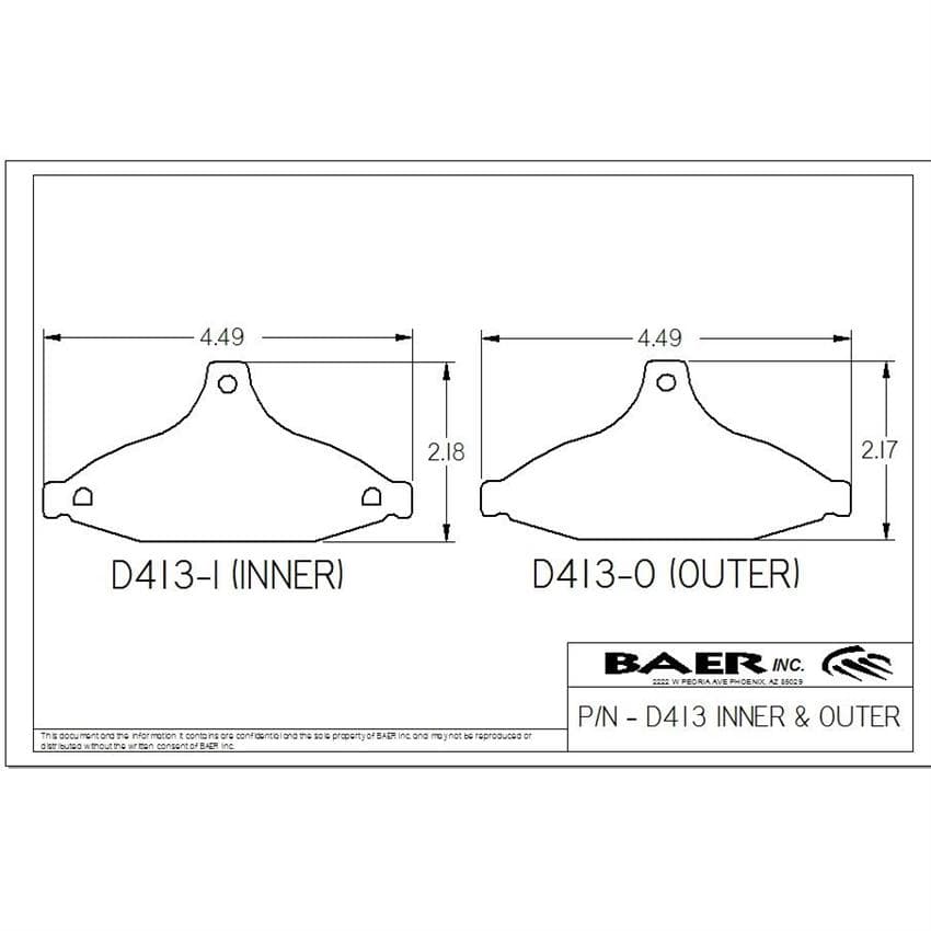 Baer Brakes D0413 Sport Brake Pads Chevy
