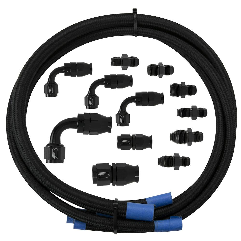 Billet Specialties BLK77900 Remote Power Steering Hose Kit, Black