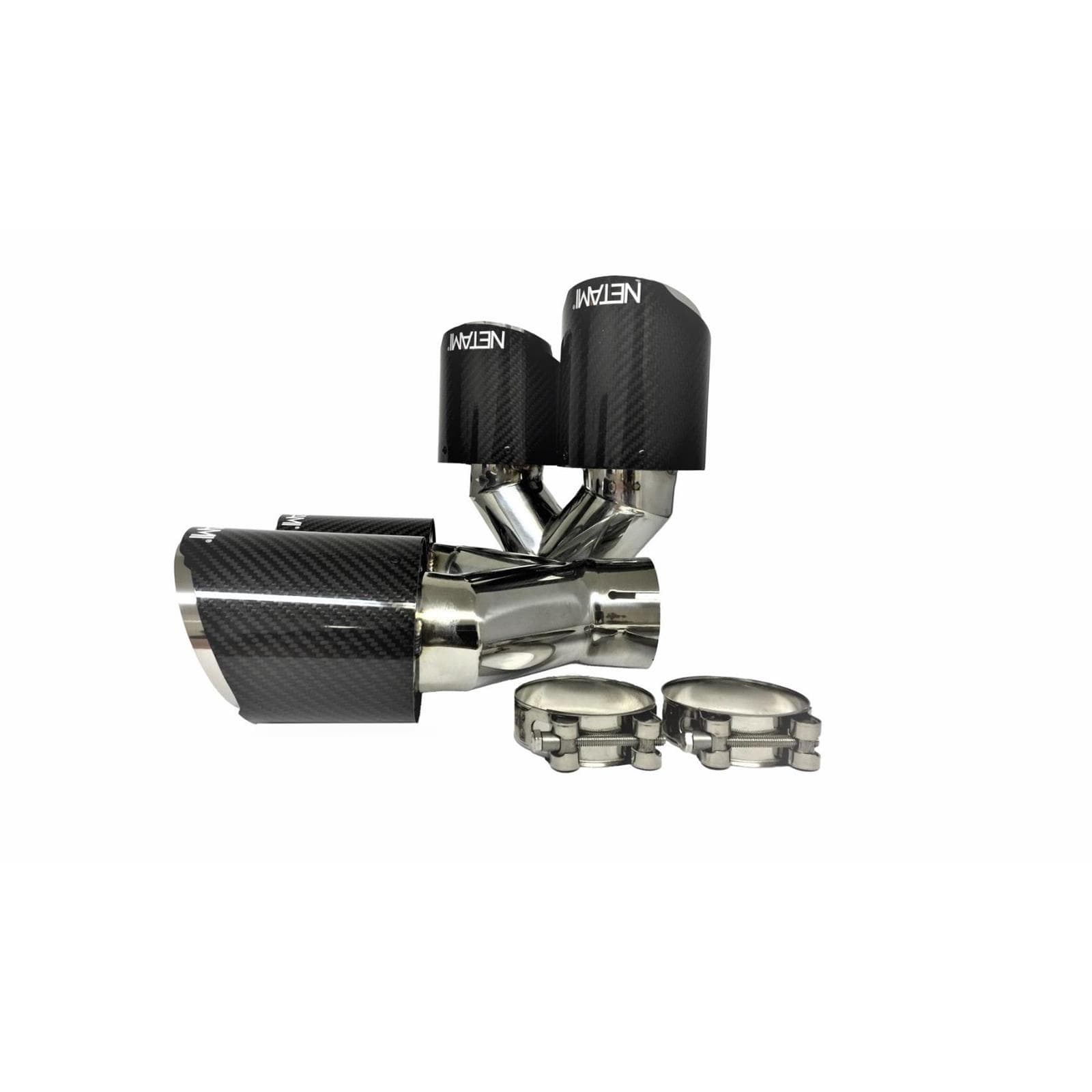 Netami NT-3056-2 Carbon Fiber Quad Exhaust Tips, Pair