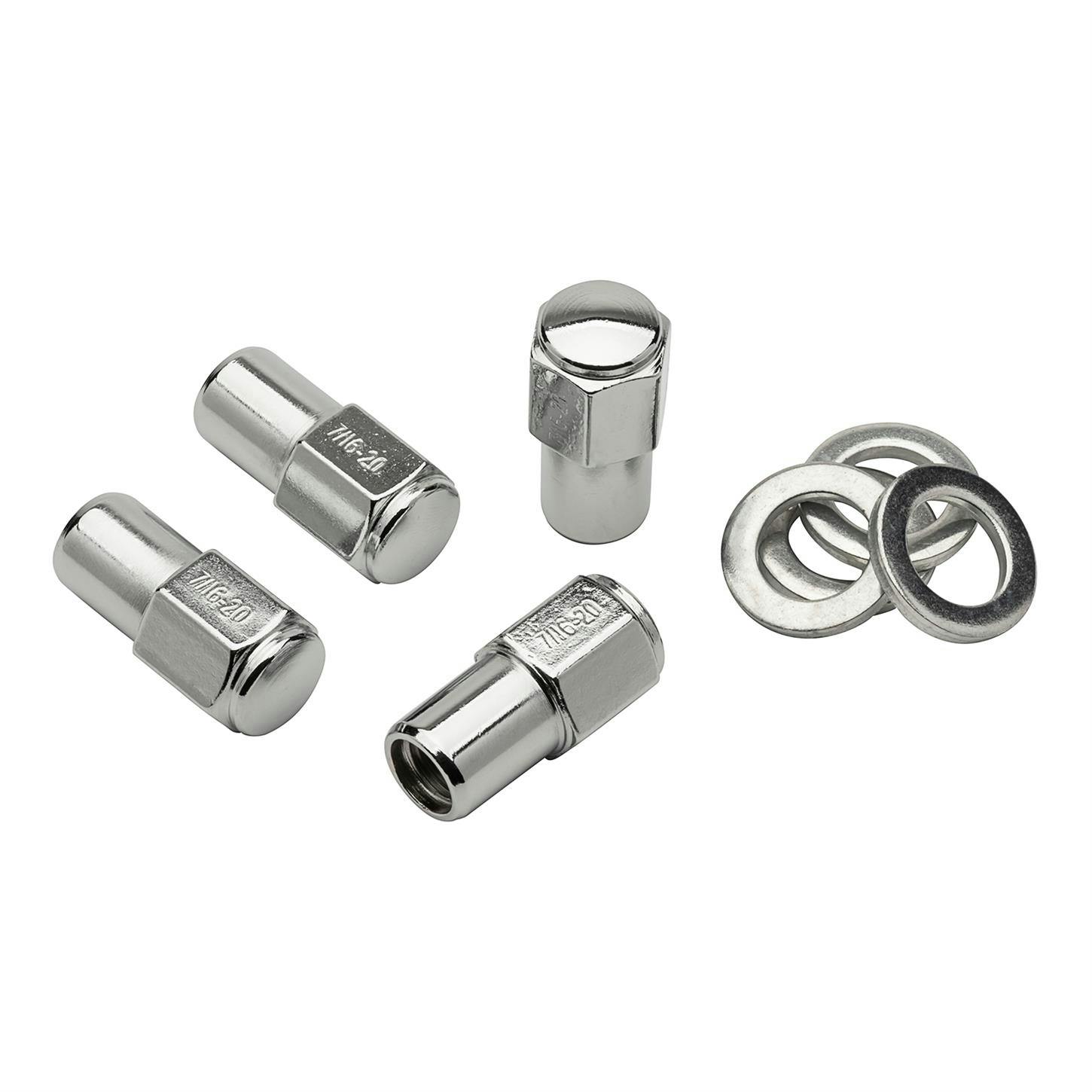 Cragar A-09005-4 Lug Nut, 7/16 RH, Center Hole Washer, 4 Pack