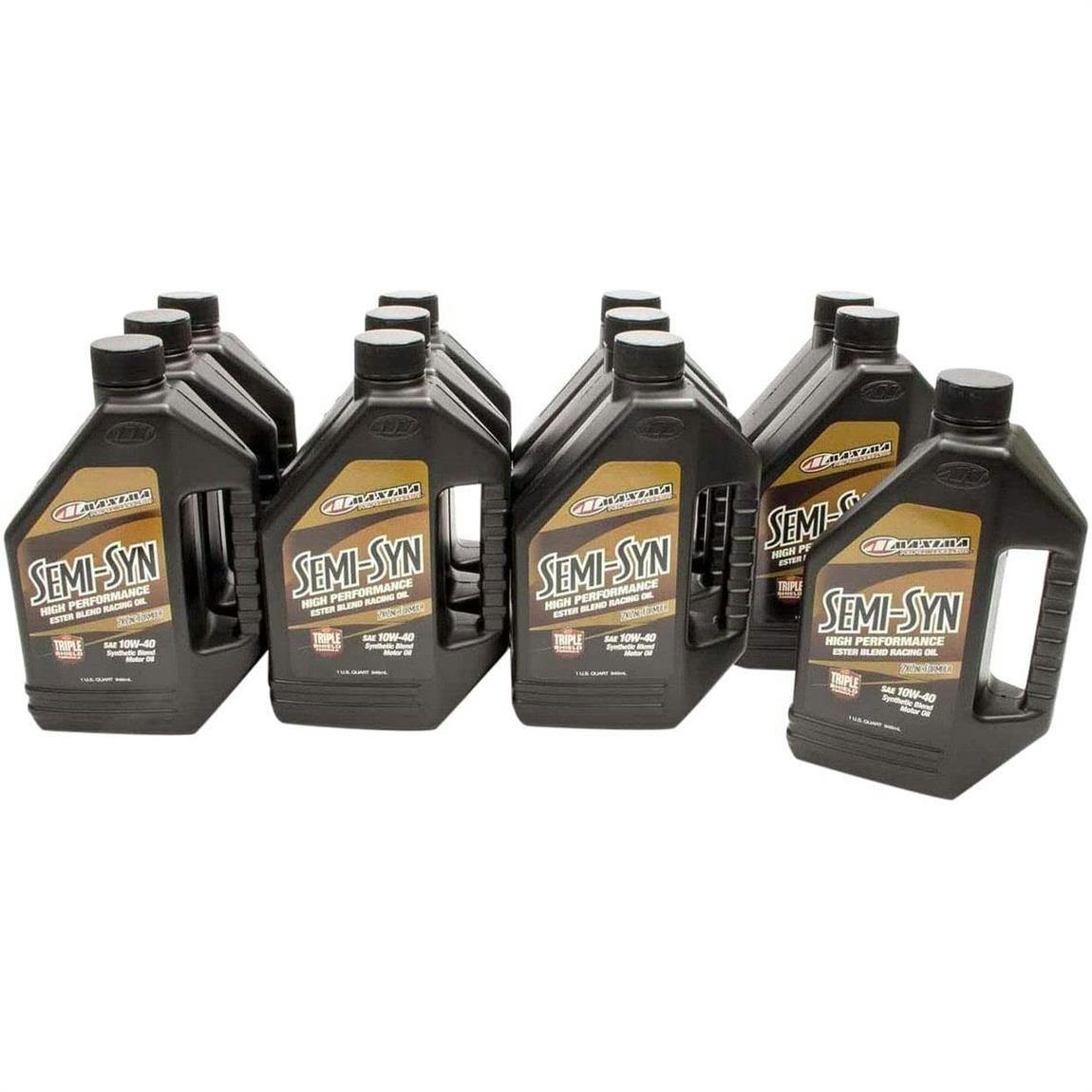 Maxima Racing Oils 22914901 Semi-Synthetic, 10W40, 12 Quarts