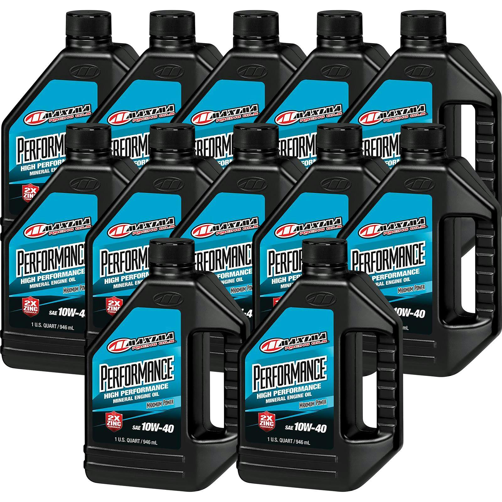 Maxima Racing Oils 22934901 Performance Oil, 10W40, 12 Quarts