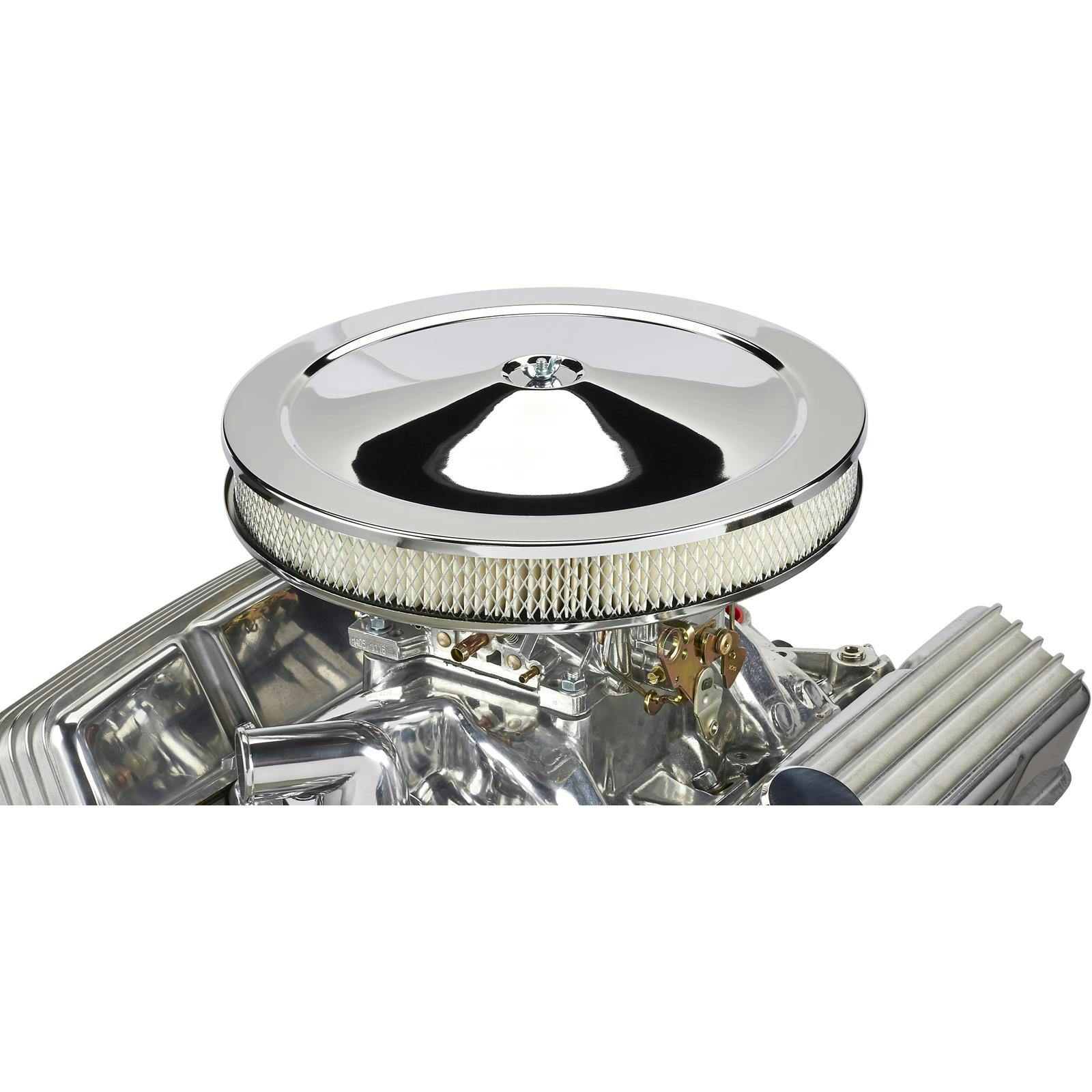 Chrome Deep Dish Performance Air Cleaner, 14 x 2 Inch, 4 Barrel Carb.