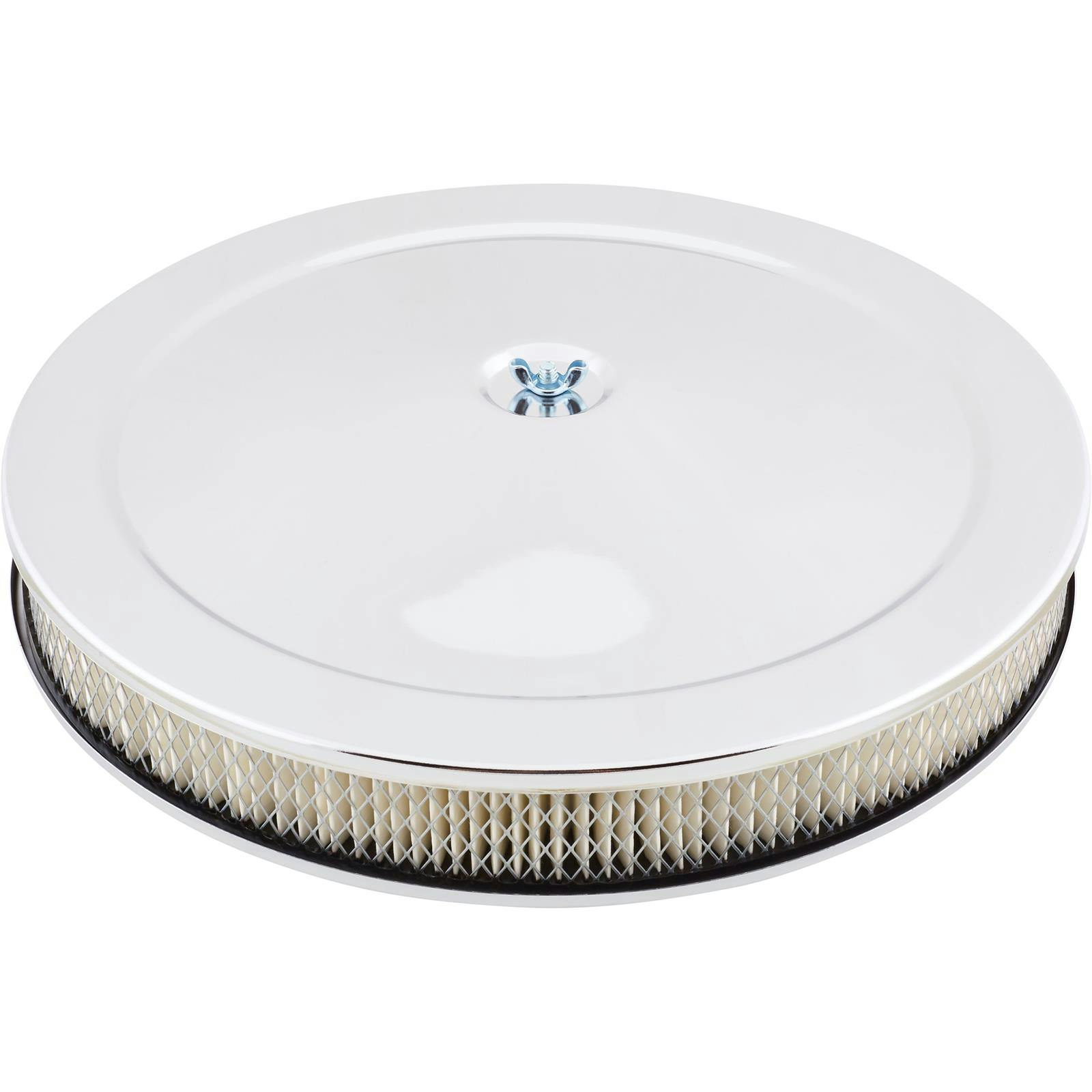 Chrome Deep Dish Performance Air Cleaner, 14 x 2 Inch, 4 Barrel Carb.