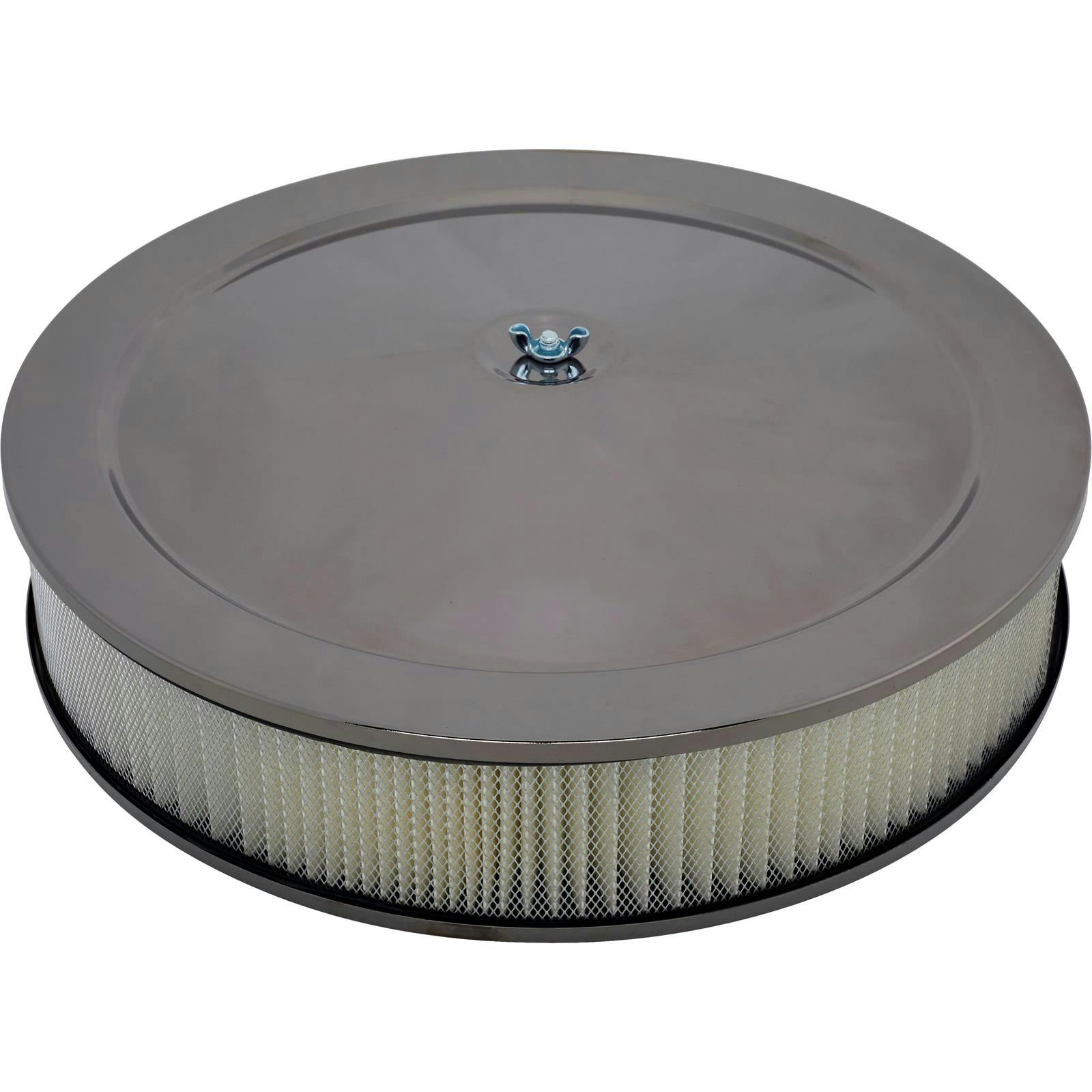 Speedway Motors Air Cleaner, Black Chrome