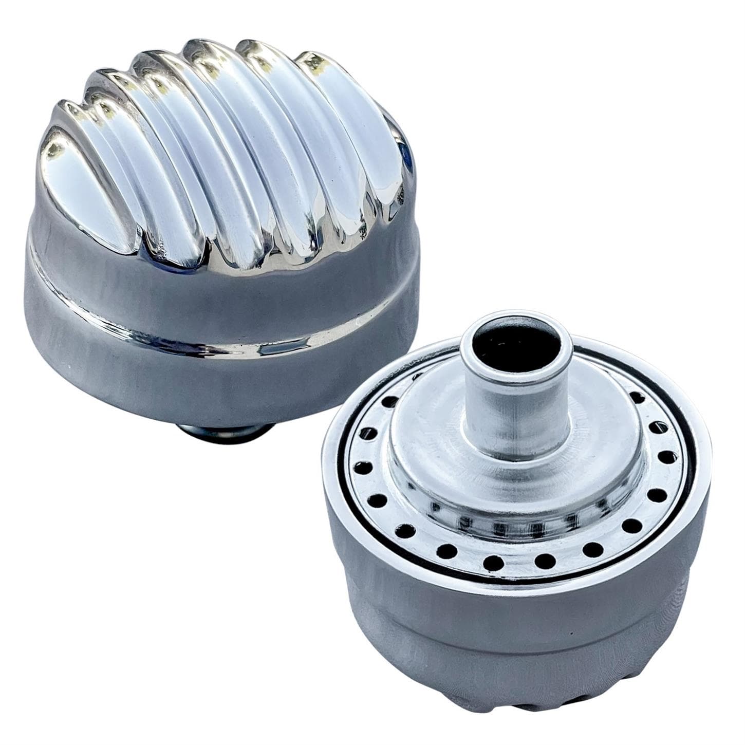 OTB Gear 6808 Finned Dome Top Push-In Breather, Polished