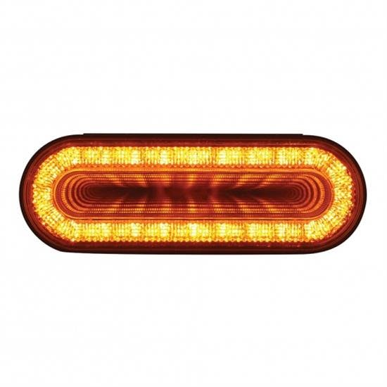 United Pacific 36657 24 LED 6" Oval Mirage Turn Signal Light,Ambr