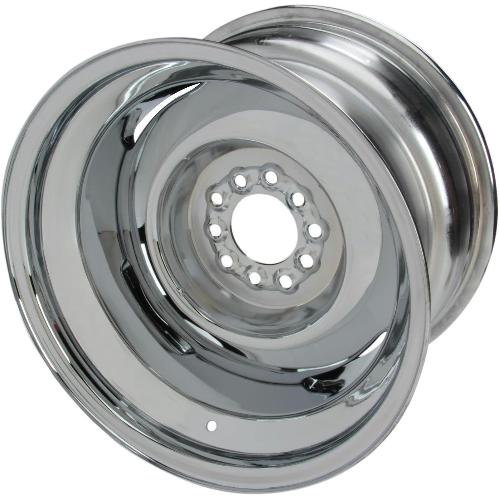Speedway Vintage 16x10 Chrome Steel Wheel, 5 on 4.5/4.75, 4.5 Inch BS