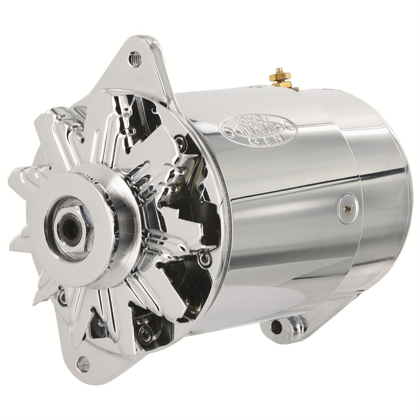 Powermaster 182111 Shorty PowerGEN Early GM Alternator, 12-Volt, Chr.
