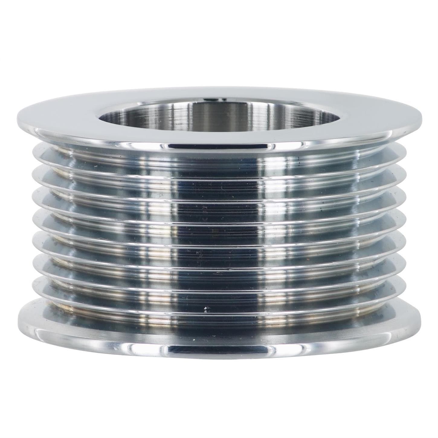 Powermaster 201 Alternator Pulley, 8-Groove, 2.28 Inch OD, Chrome
