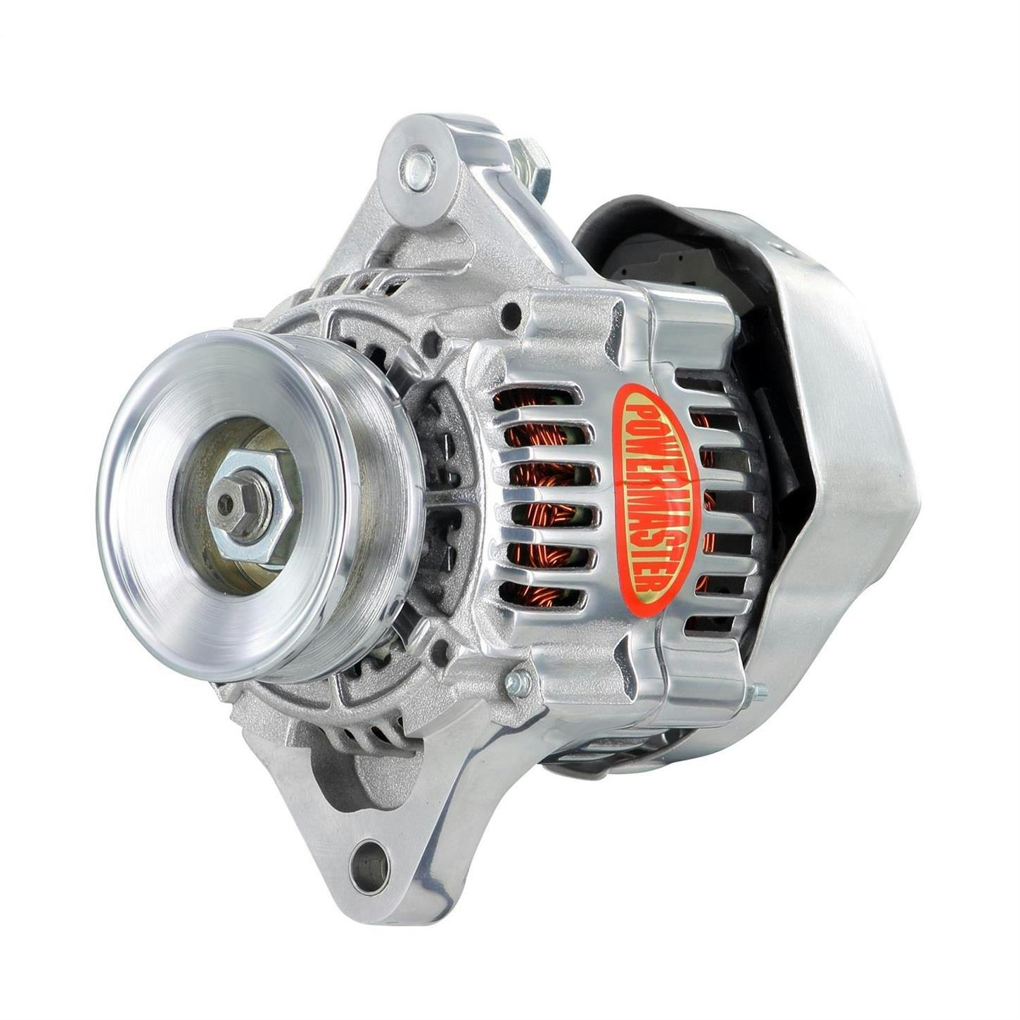 Powermaster 28163 Denso Style Race Alternator, 75A, 100mm, Polish