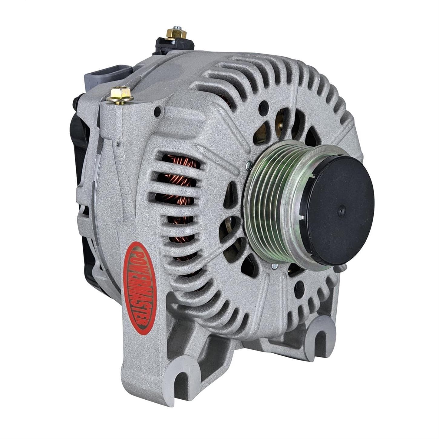 Powermaster 48436 Ford 4G 200A Alternator, 6-Groove, Natural