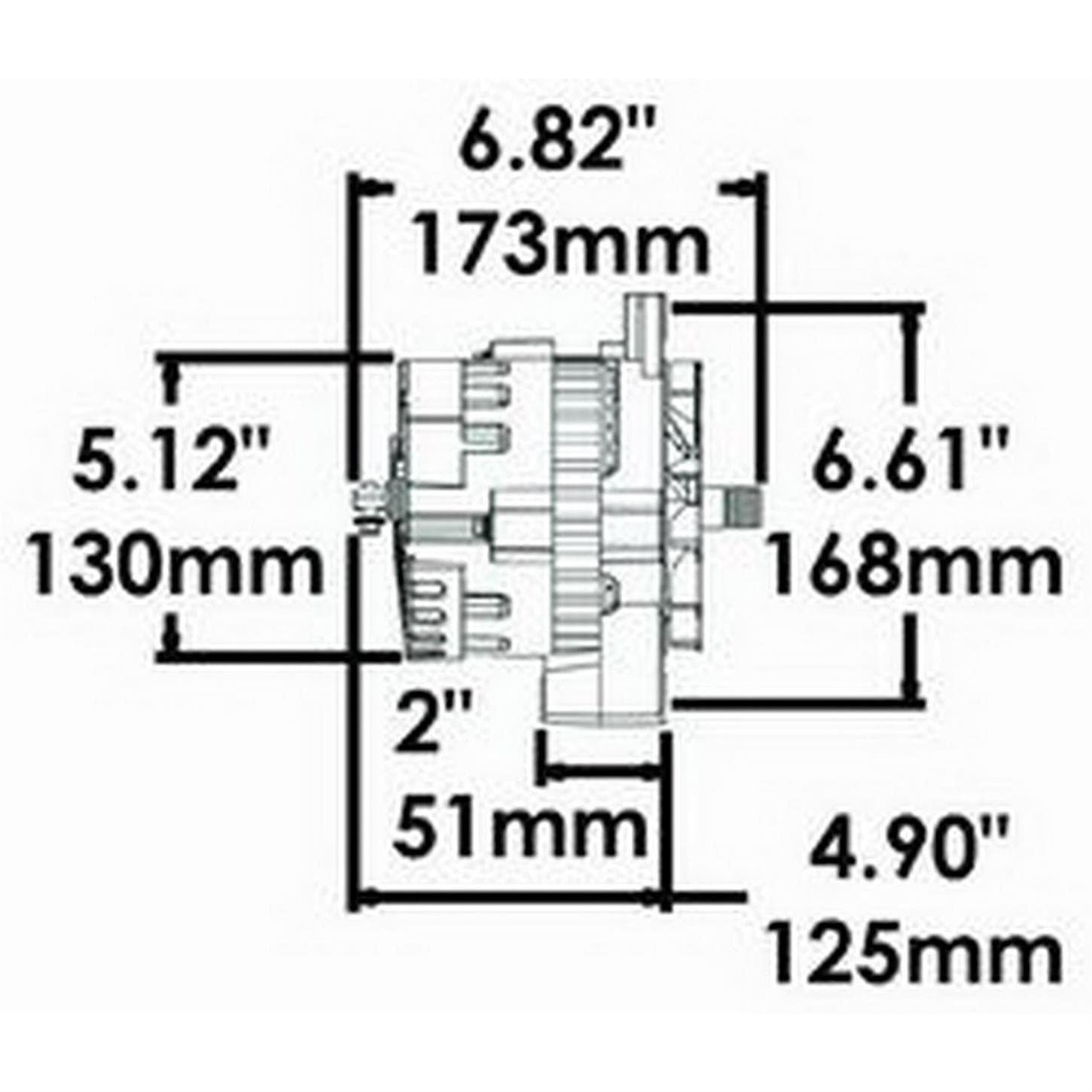Powermaster 8012 Race Alternator, 105 Amps, Serpentine, 12V, GM