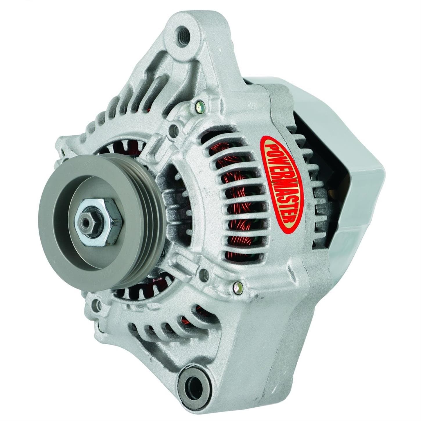 Powermaster 8102-1 Denso Style Race Alternator, 65A, Offset Right