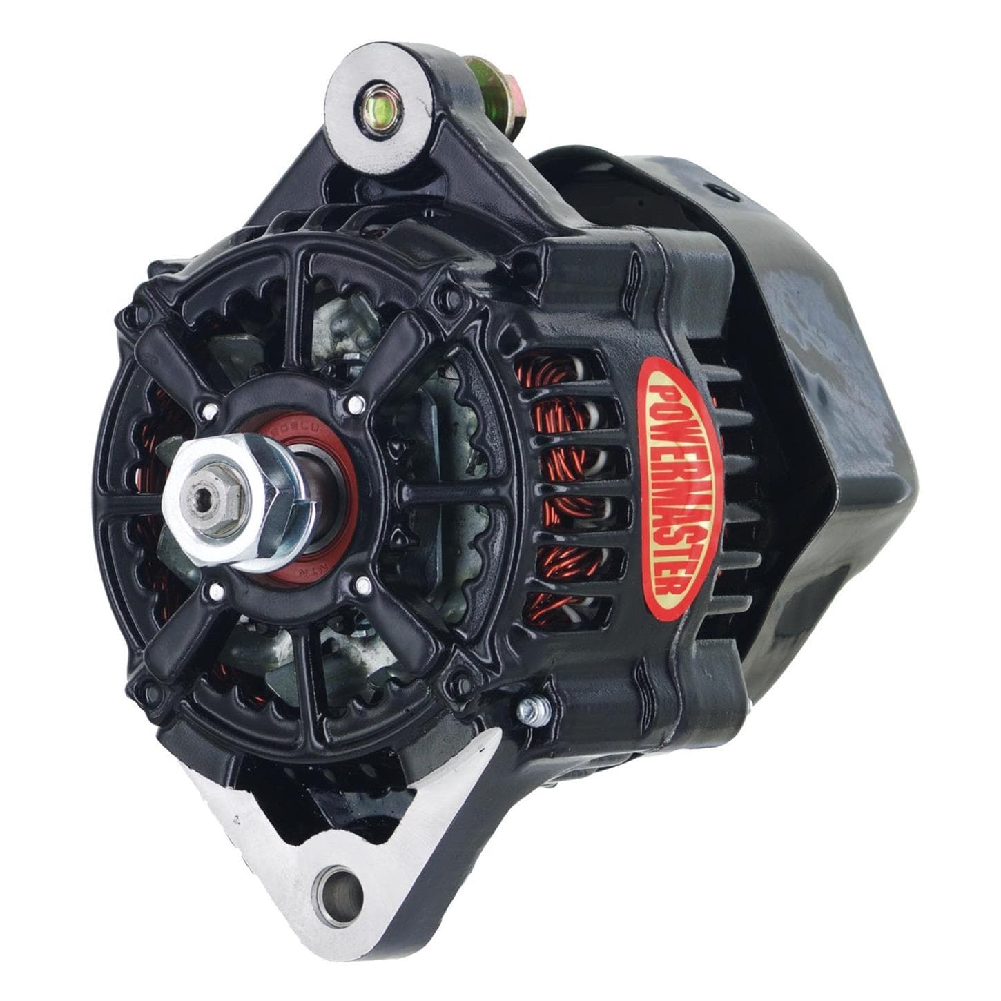 Powermaster 8164 Denso Style Race Alternator, 75A, Black, XS Volt