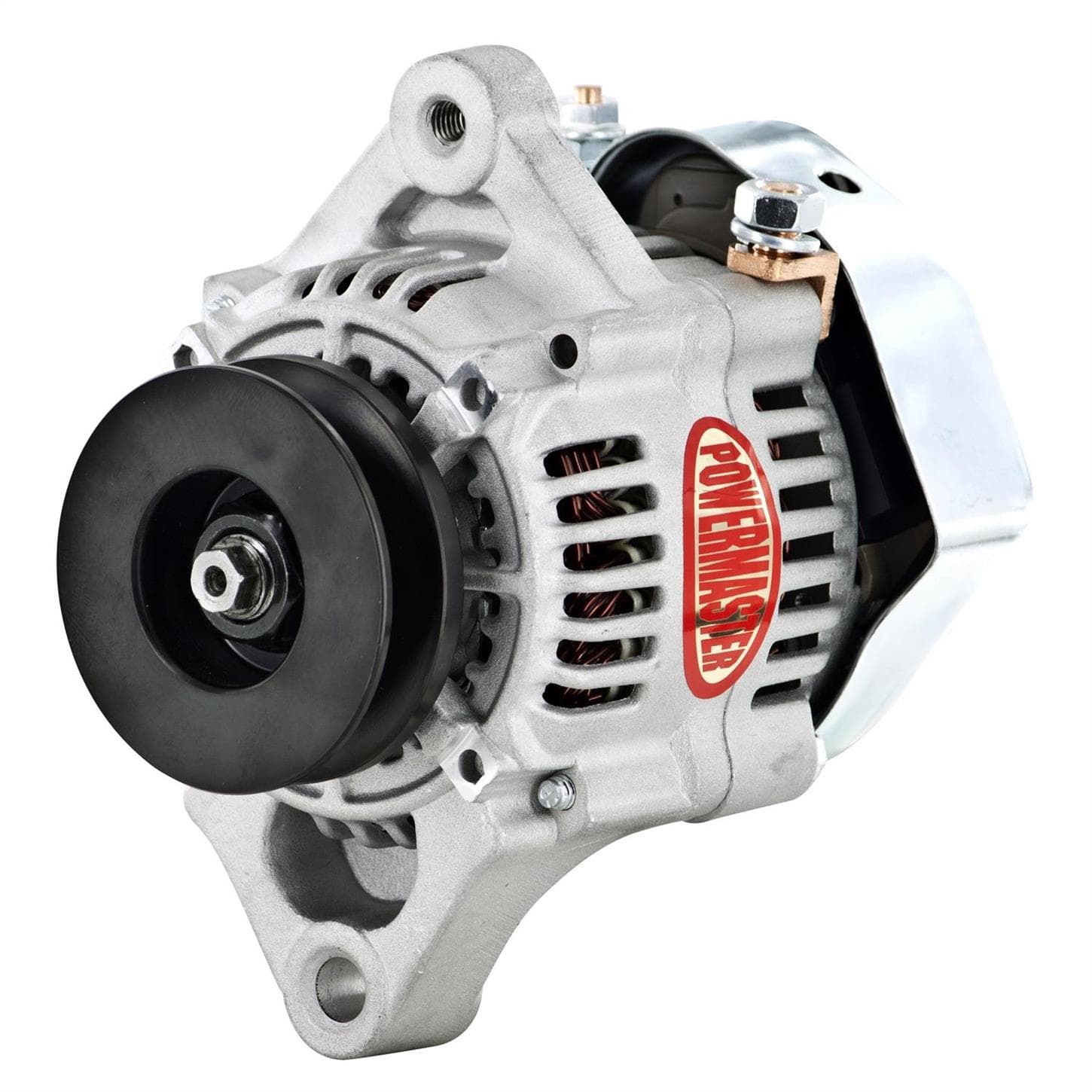 Powermaster 8176 Race Alternator, 55 Amps, V-belt, 16V