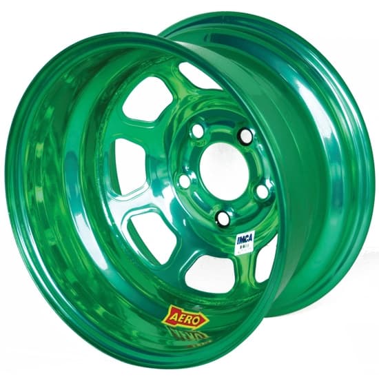 Aero 52-984520GRN 52 Series 15x8 Wheel, 5x4.5 BP, 2 Inch BS IMCA