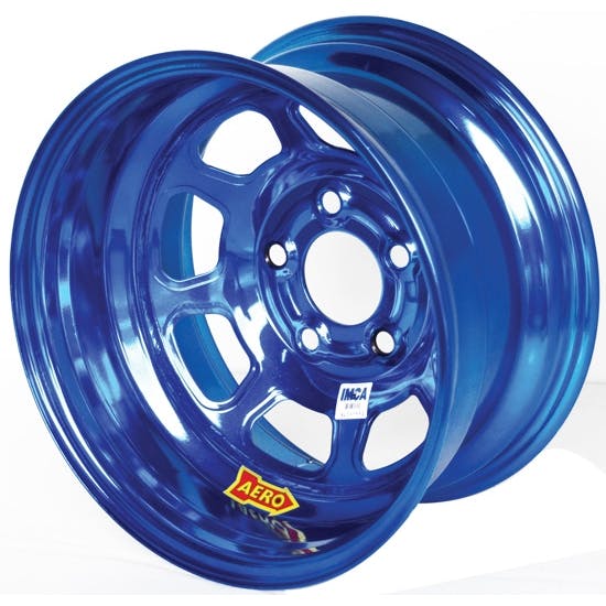 Aero 52-984530BLU 52 Series 15x8 Wheel, 5x4.5 BP, 3 Inch BS IMCA