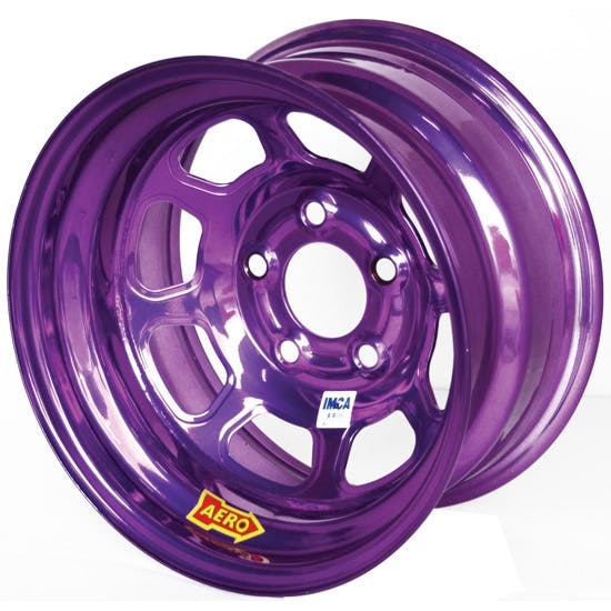 Aero 52-984540PUR 52 Series 15x8 Wheel, 5x4.5 BP, 4 Inch BS IMCA
