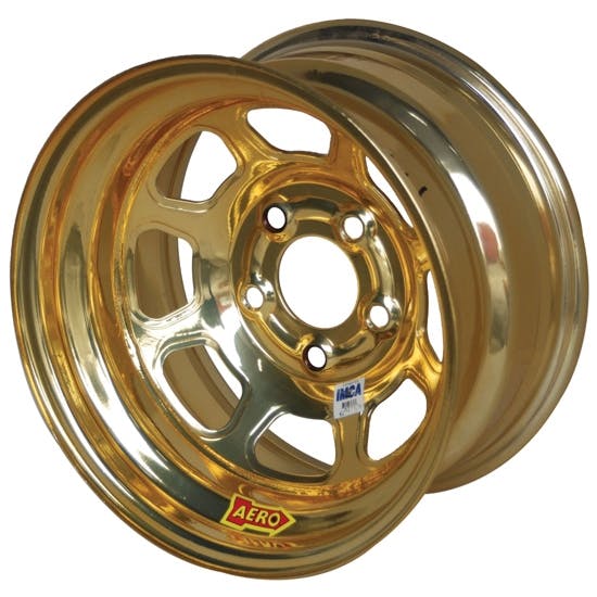 Aero 52-984710GOL 52 Series 15x8 Wheel, 5 on 4-3/4 BP, 1 Inch BS IMCA