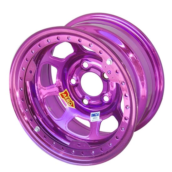 Aero 53-984520PUR 53 Series 15x8 Wheel, BL, 5x4.5, 2 Inch BS IMCA