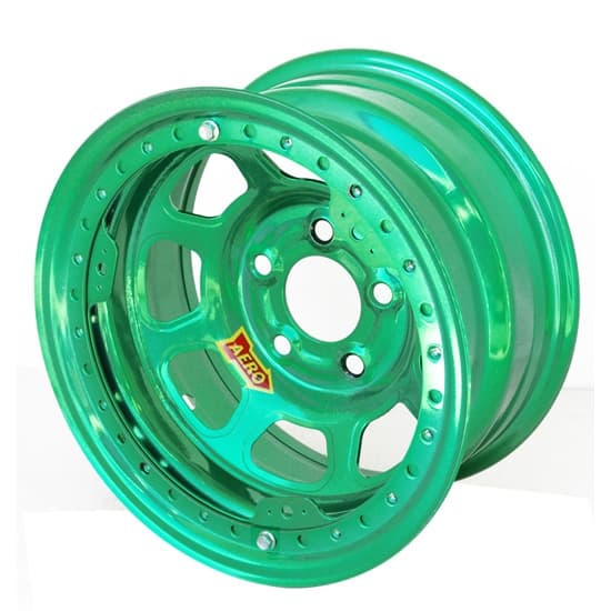 Aero 53984720WGRN 53 Series 15x8 Wheel, BL, 5 on 4-3/4, 2 BS Wissota