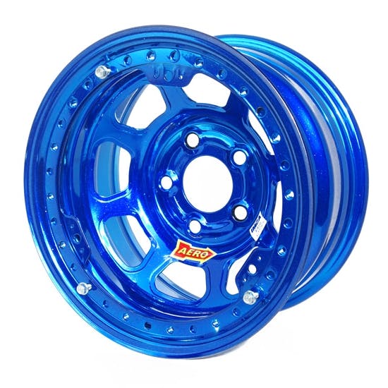 Aero 53-985030BLU 53 Series 15x8 Wheel, BL, 5x5 BP, 3" BS IMCA