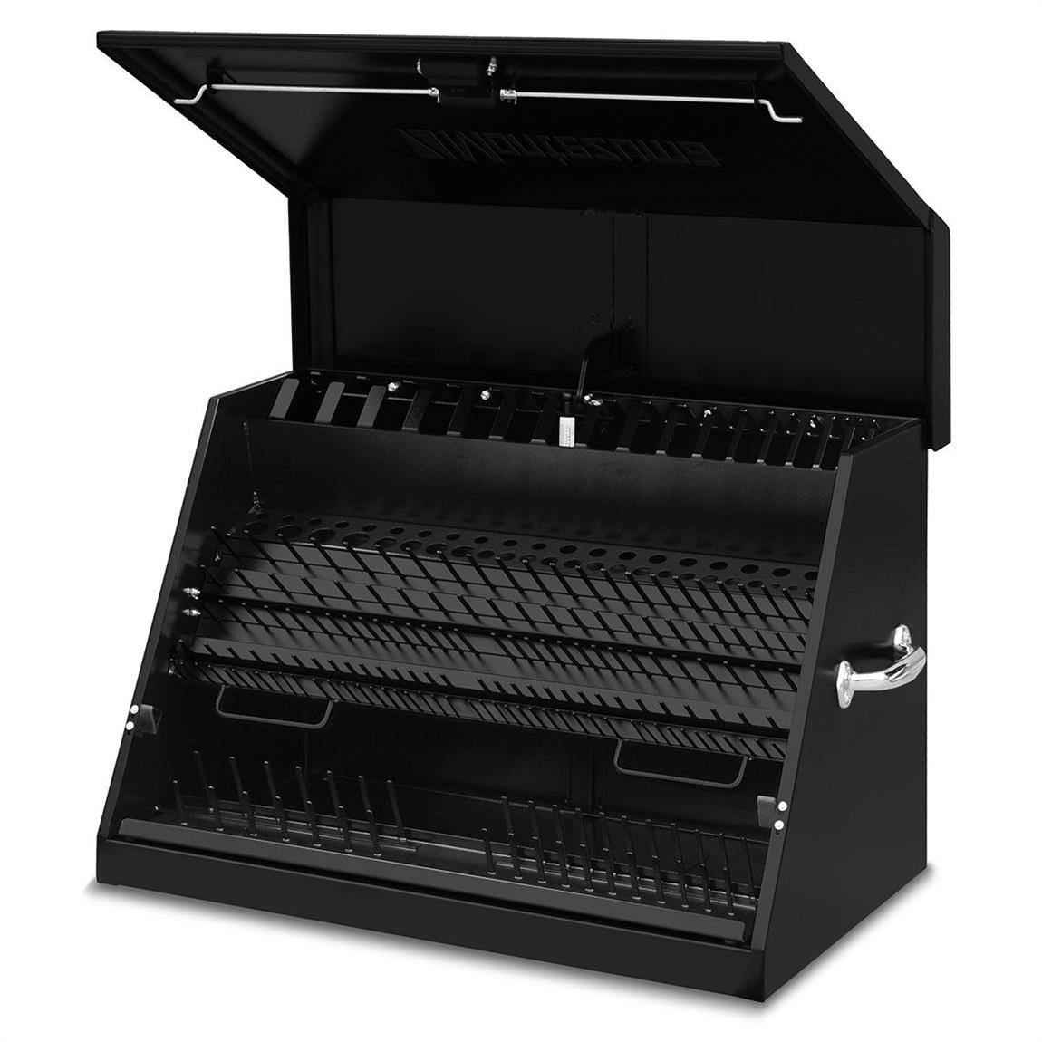 Montezuma LA400B Triangle Toolbox, 30 X 19 Inch, Steel, Black
