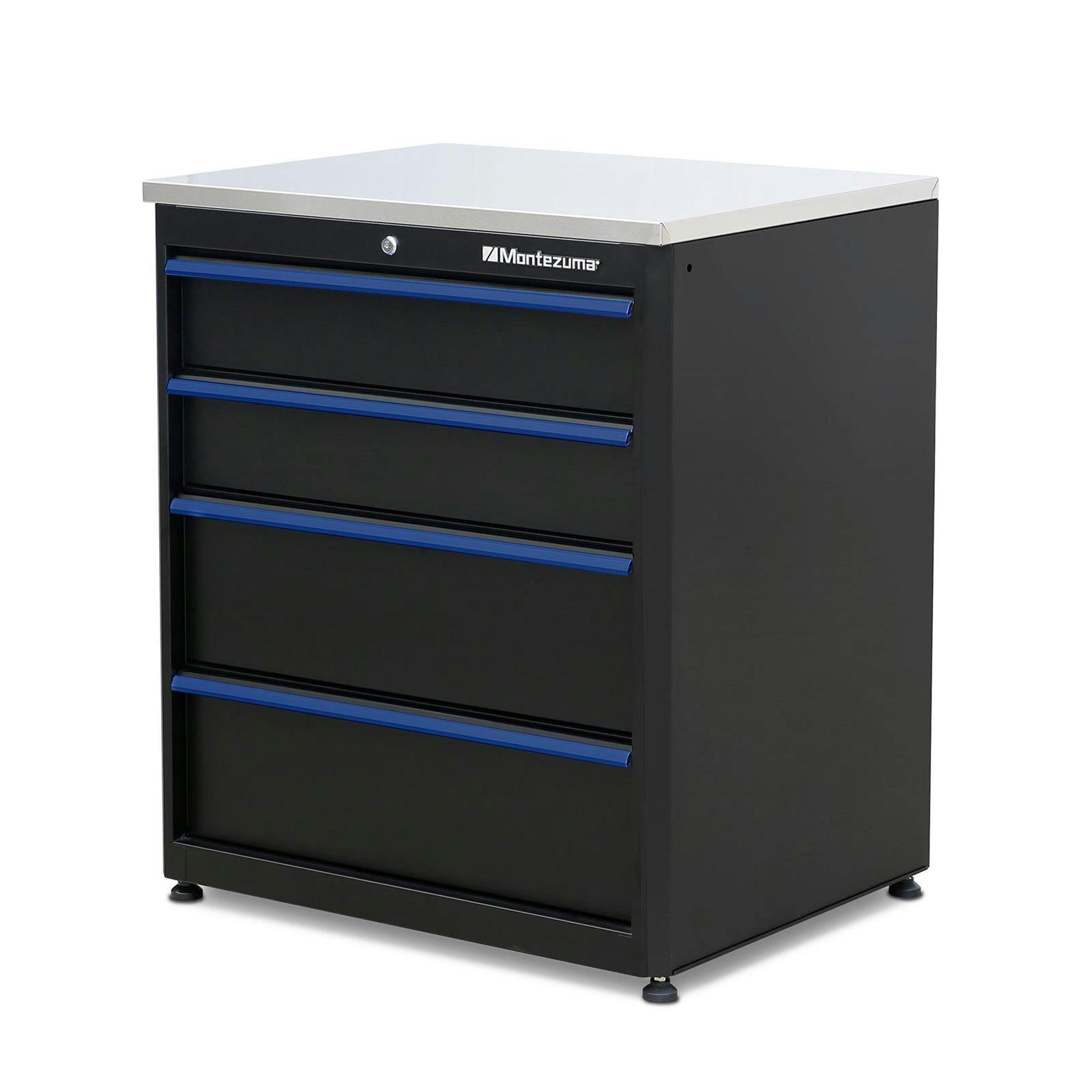 Montezuma BKMG30244BC 4-Drawer Base Cabinet, 24.125x34.75x30.5 In
