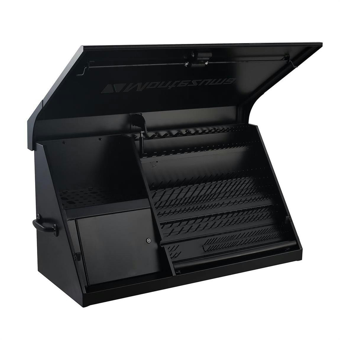 Montezuma DX411FB Triangle Toolbox, 41 X 18 In, Steel, Flat Black