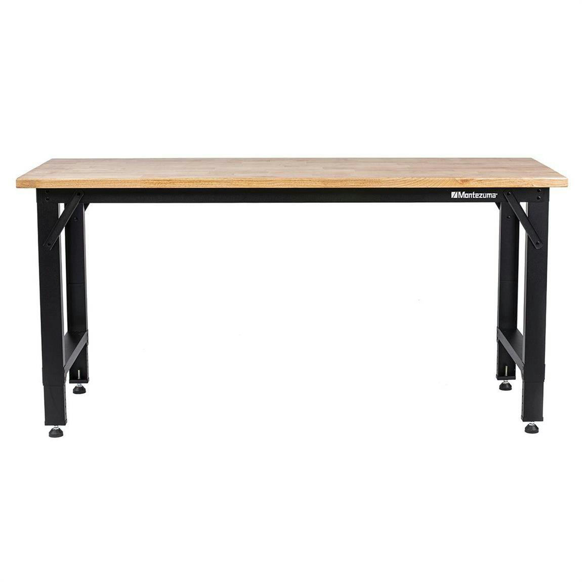 Montezuma MWB722430B Adjustable Height Workbench, Wood Top, 6 Ft