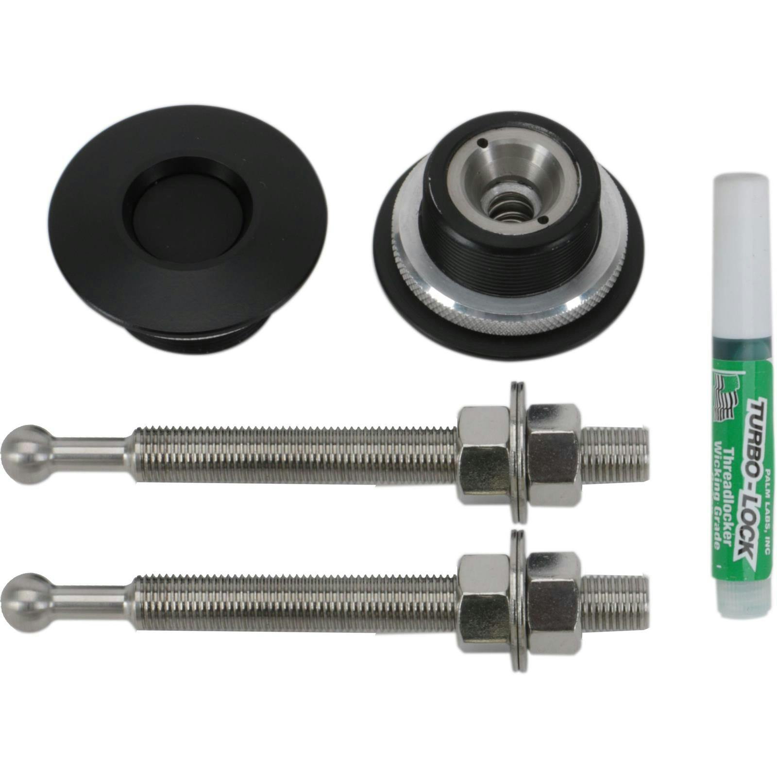 Quik Latch QL-38-LP/BP 38 Series Billet Hood Pins, Black, Pair