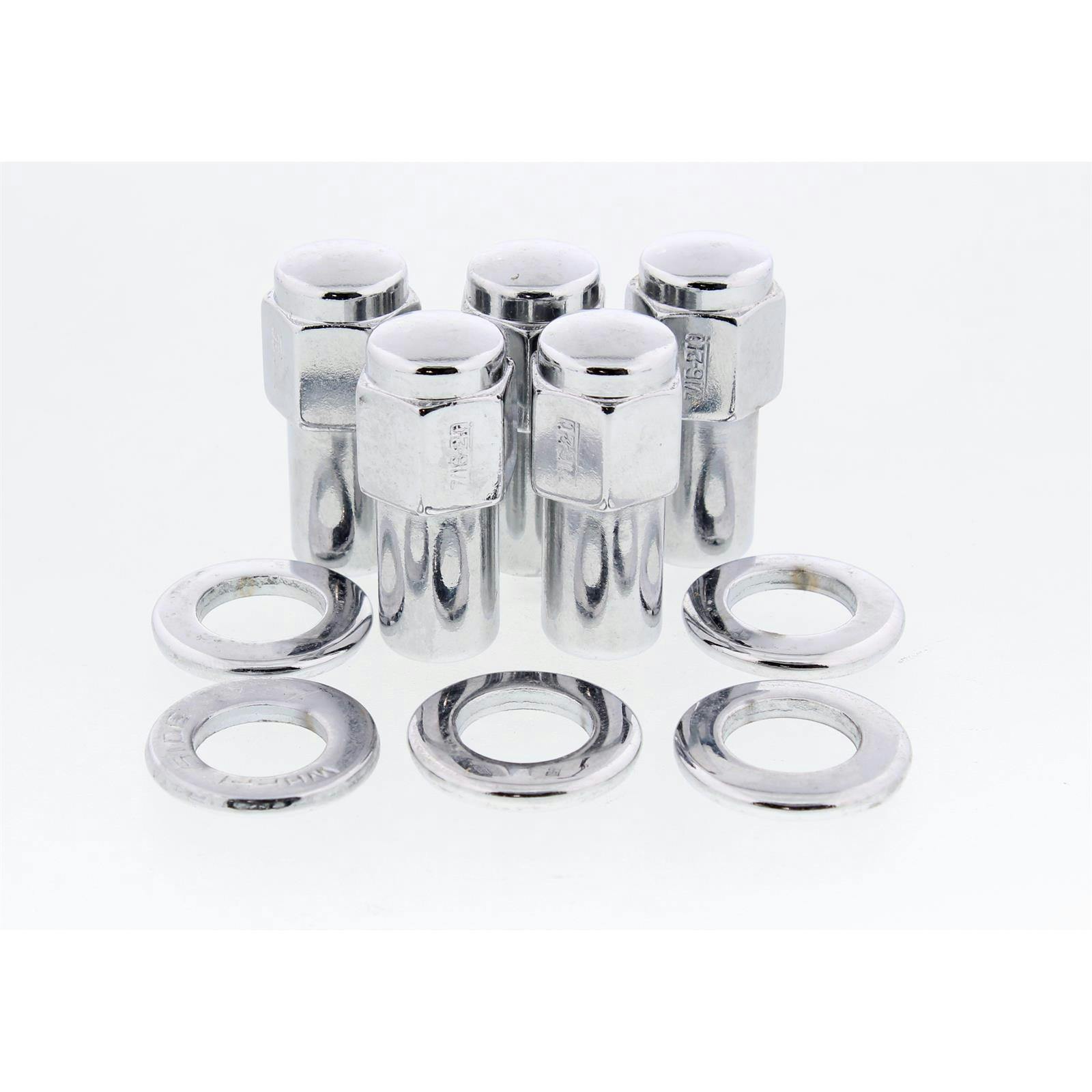 Real Rodder's Wheels 71620LW Chrome Lugnuts and Washers, 7/16 In